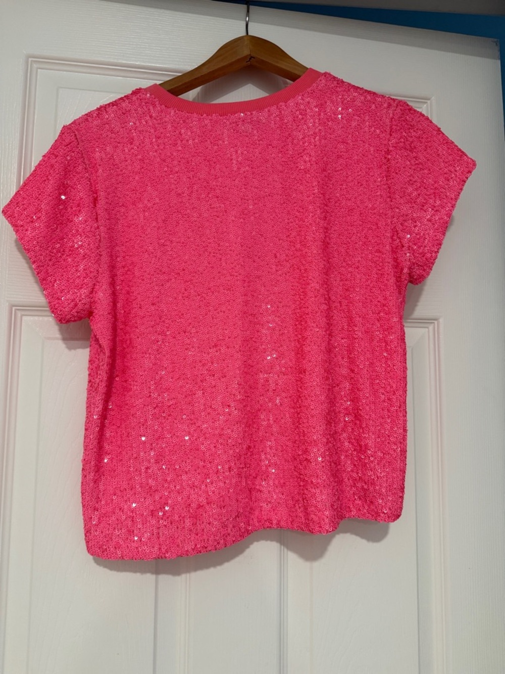 Generation Love Hot Pink Sequin Crop Tee - Picture 4 of 4